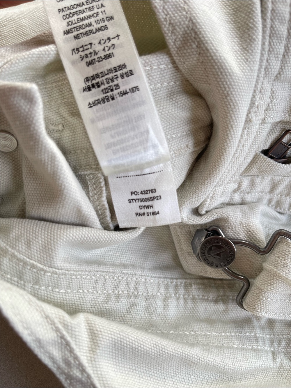 Patagonia Stand Up Off-White Cream Shortalls Overalls Cotton Bib Pocket Size S - Picture 9 of 10
